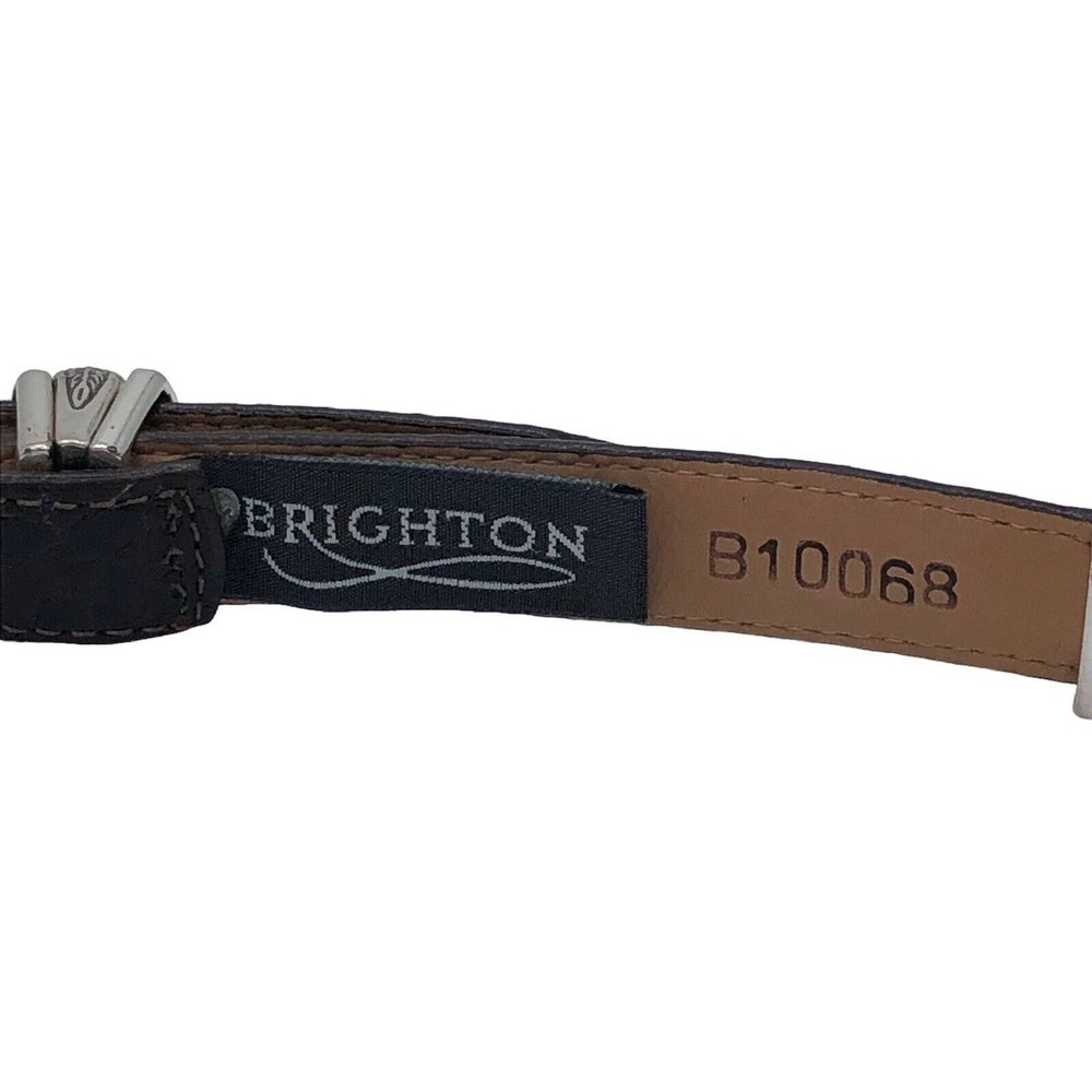 Brighton Woman M 30” Brown Leather Belt B10068 Silver Hardware 3 Sections - Picture 6 of 10